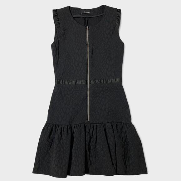 The Kooples Zip Front Jacquard Knit Sleeveless Mini Dress - Black - FR 36 - Picture 1 of 16